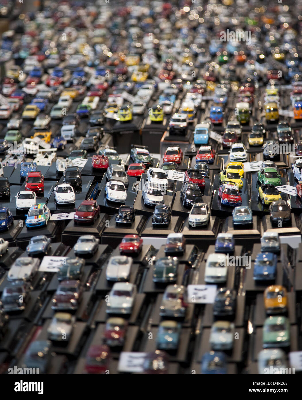 Thousands of toy cars pictured at a stand in Hall 8 of the Frankfurt Motor Show (IAA) in Frankfurt Main, Germany, 17 September 2009. The 63rd IAA runs from 17 to 27 September 2009. Photo: Maximilian Schoenherr Stock Photo