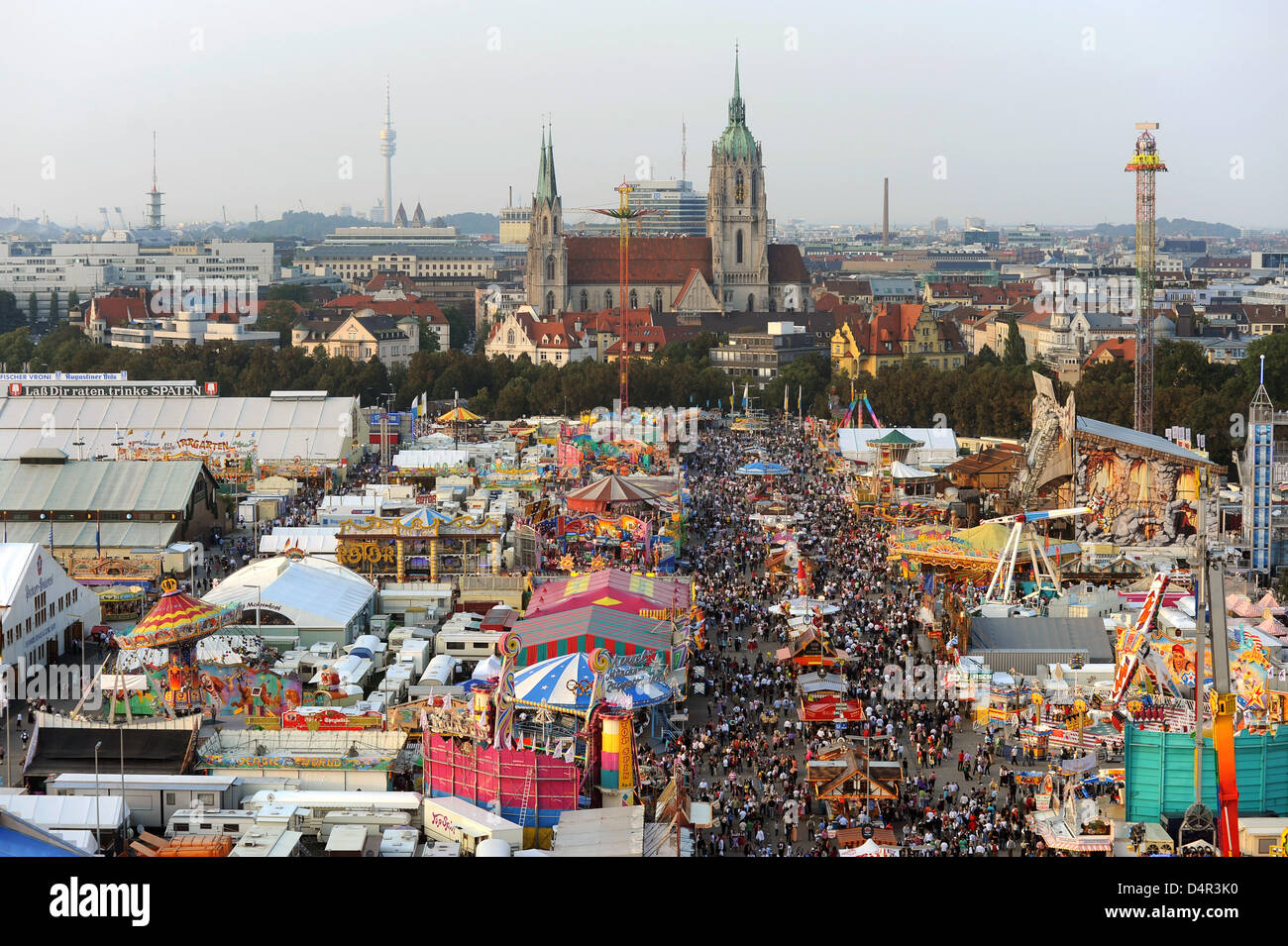 The ?Theresienwiese? pictured from the big wheel at the 176th ...