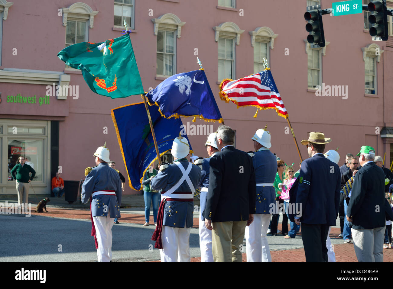 Washington Light Infantry Color Guard Stock Photo