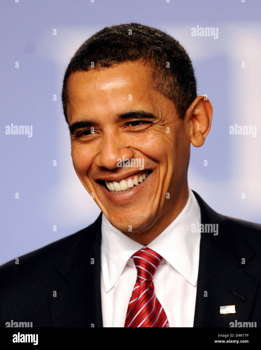(FILE)- This file picture dated 04 April 2009 shows US President Barack Obama during a press conference at the NATO summit in Strasbourg, France. This year?s Nobel Peace Prize will be awarded to Barack Obama the Nobel committee disclosed in Oslo on 09 October 2009. Photo: BERND WEISSBROD Stock Photo