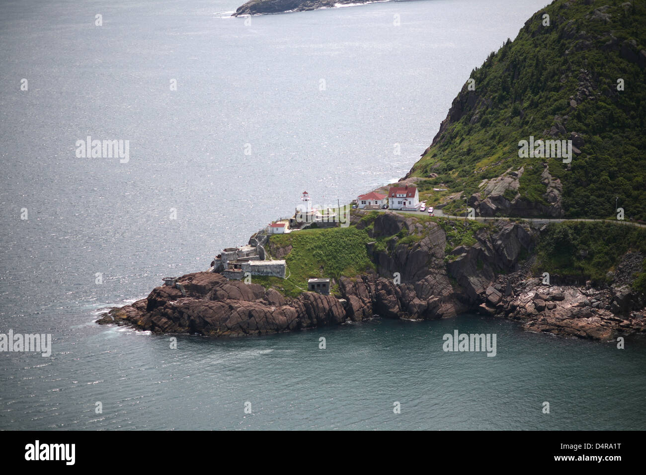 Fort Amherst is a small community within St. John's, Newfoundland. It is Located on the southern side of The Narrows, the entran Stock Photo