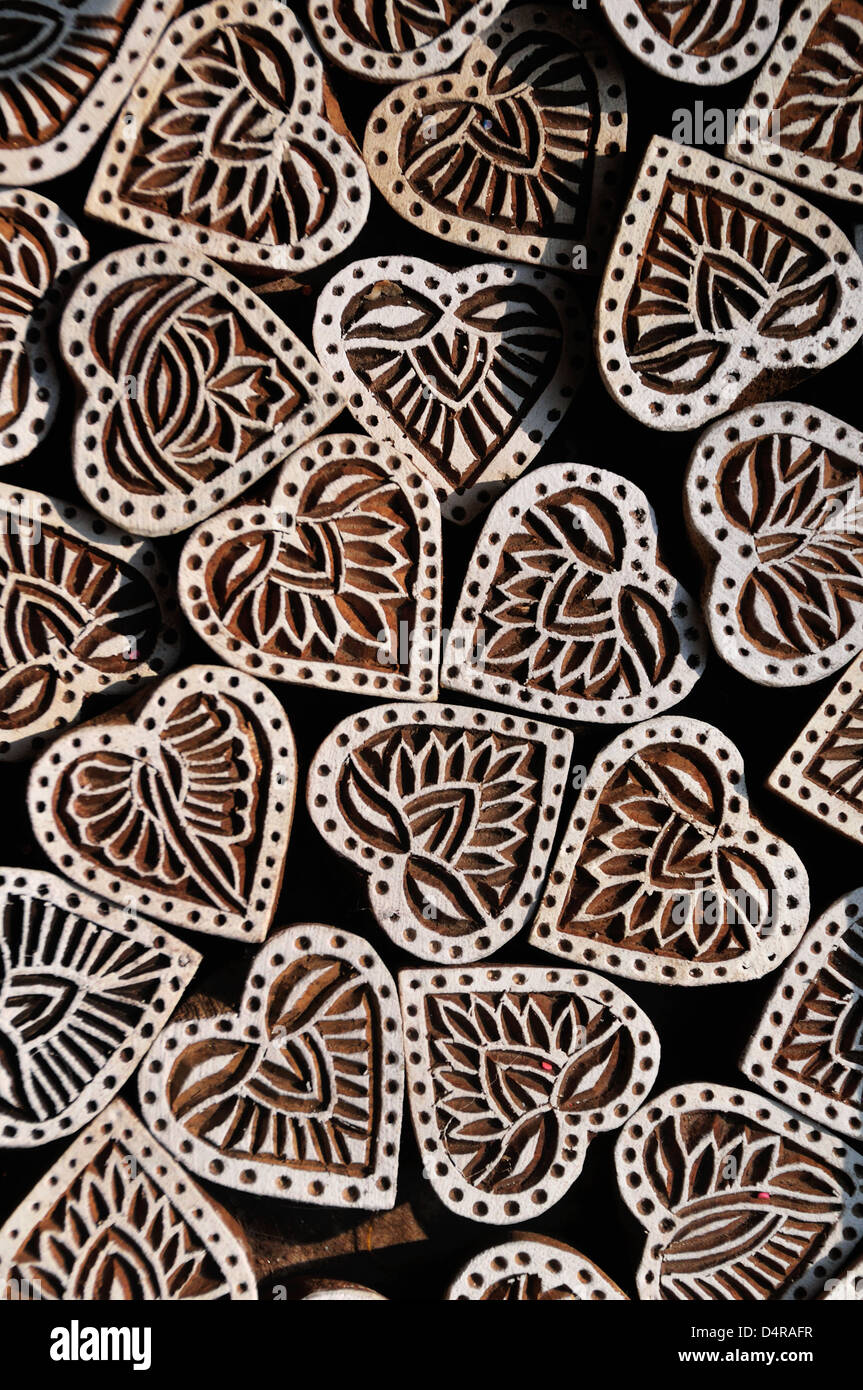 Traditional Indian wooden stamp Stock Photo Alamy