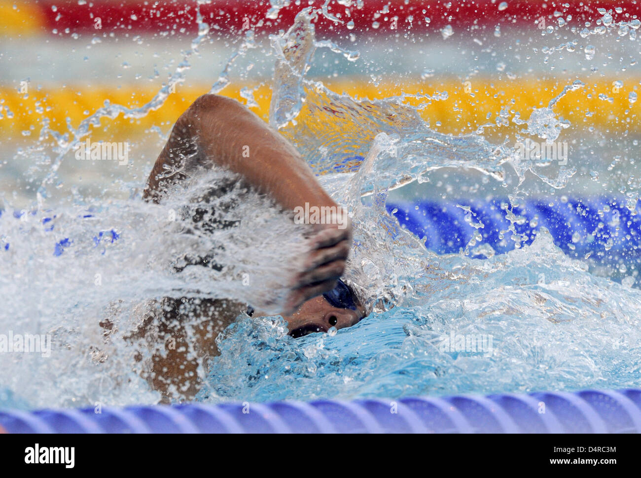 Chinese swimmer Lin Zhang swims during the men?s 800m freestyle final