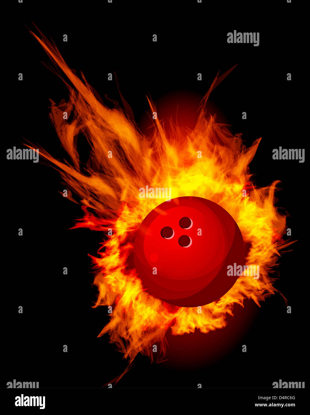 Bowling Fire Ball on black vector illustration Stock Photo Alamy