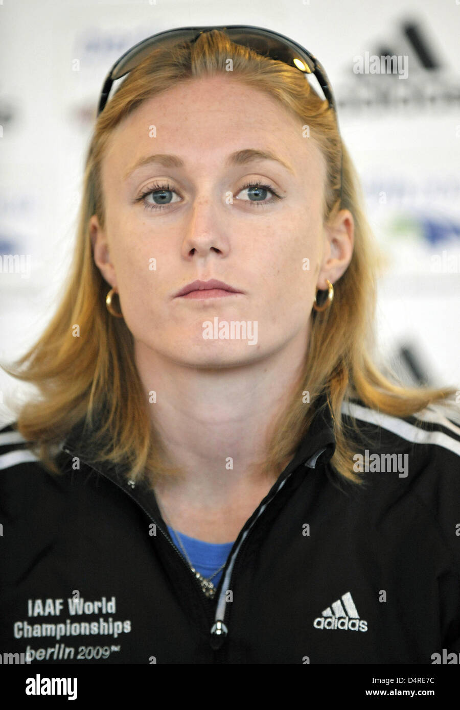 Australian hurdler Sally McLellan pictured during a press conference on the upcoming 12th IAAF World Championships in Athletics Berlin 2009 in Berlin, Germany, 14 August 2009. The 12th IAAF World Championships in Athletics Berlin 2009 will take place from 15 to 23 August. Photo:  Hannibal Stock Photo