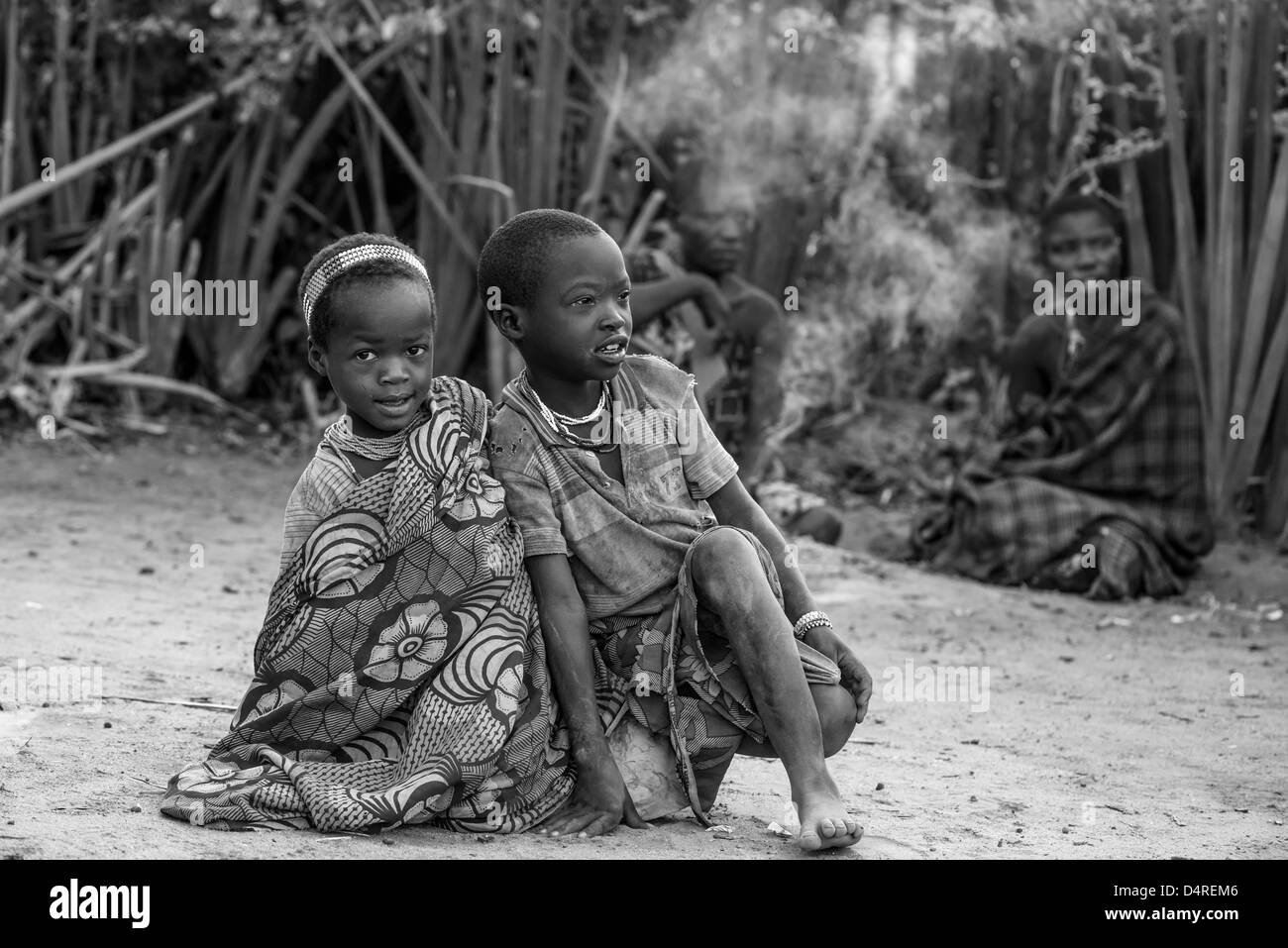 Hadzabe tribe Stock Photo