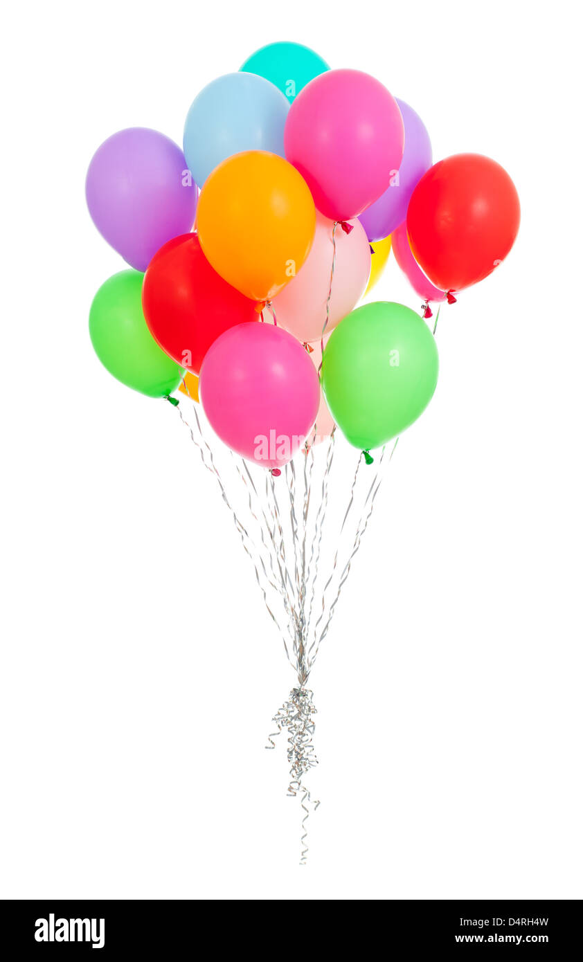 colorful balloons isolated on white Stock Photo