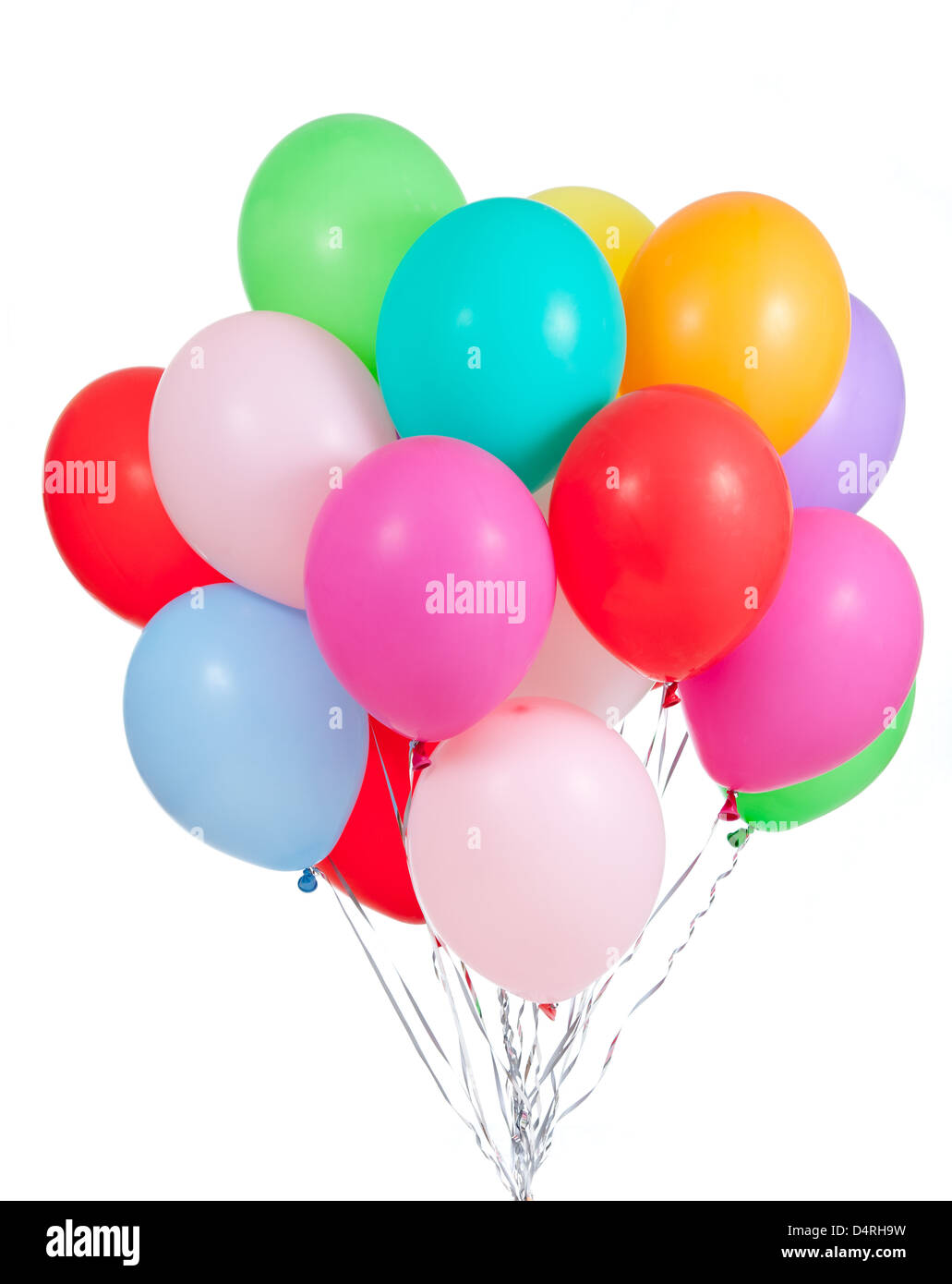 colorful ballons bunch isolated on white background Stock Photo
