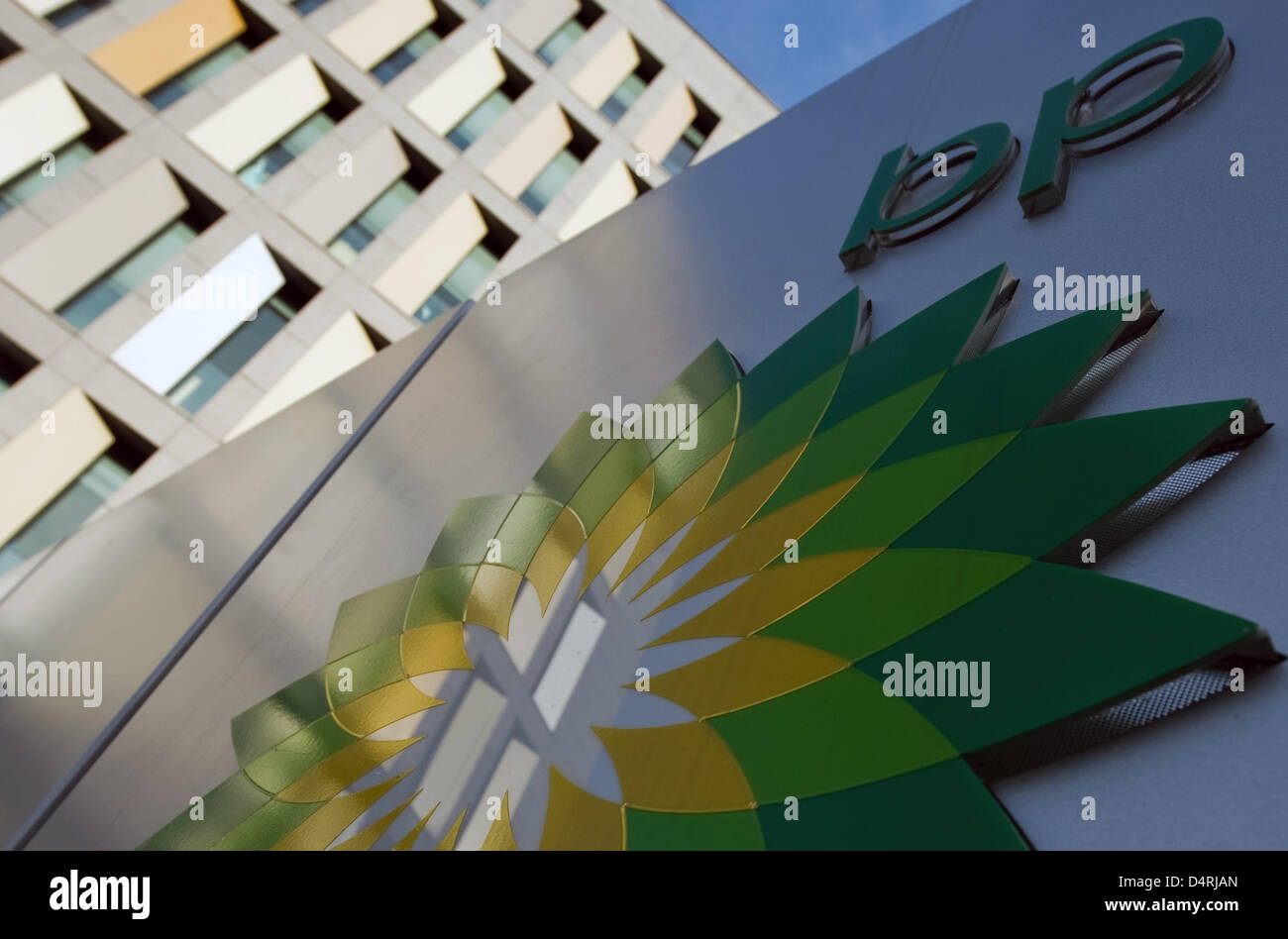 The picture shows the logo of oil company BP at the company?s German ...