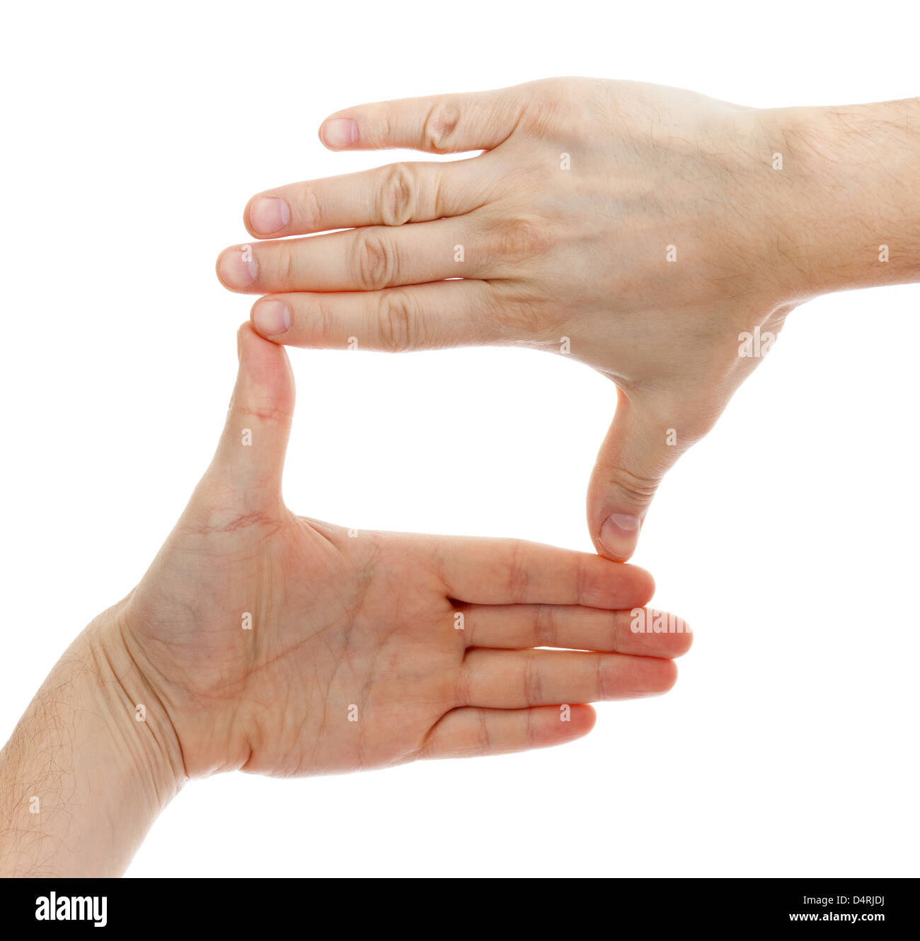 two hands make frame shape isolated Stock Photo - Alamy