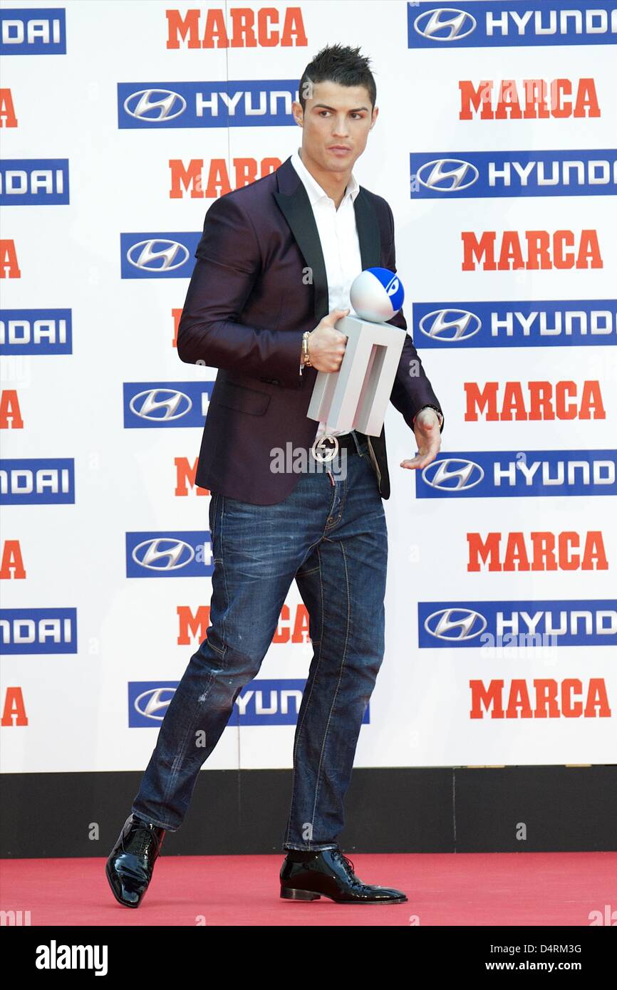 March 18, 2013 - Madrid, Spain - Cristiano Ronaldo receives the Marca awards for La Liga 2011-2012 at Palacio de Cibeles on March 18, 2013 in Madrid (Credit Image: © Jack Abuin/ZUMAPRESS.com) Stock Photo