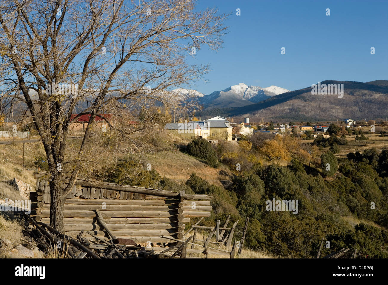 Tesuque panoramic view of village Stock Photo Alamy