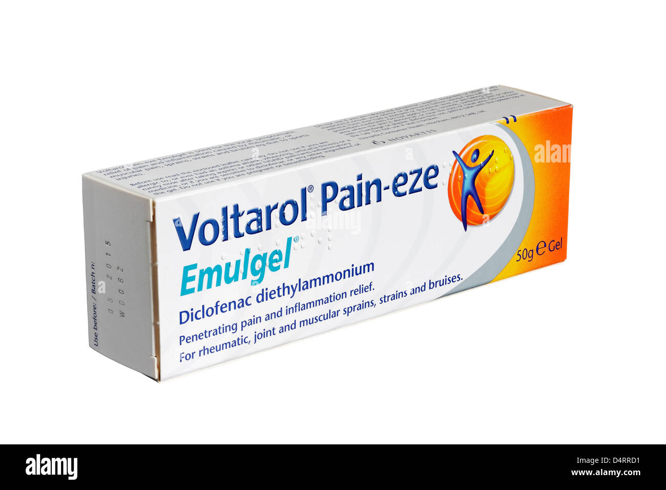 Voltarol Pain-eze Emulgel isolated on white background Stock Photo