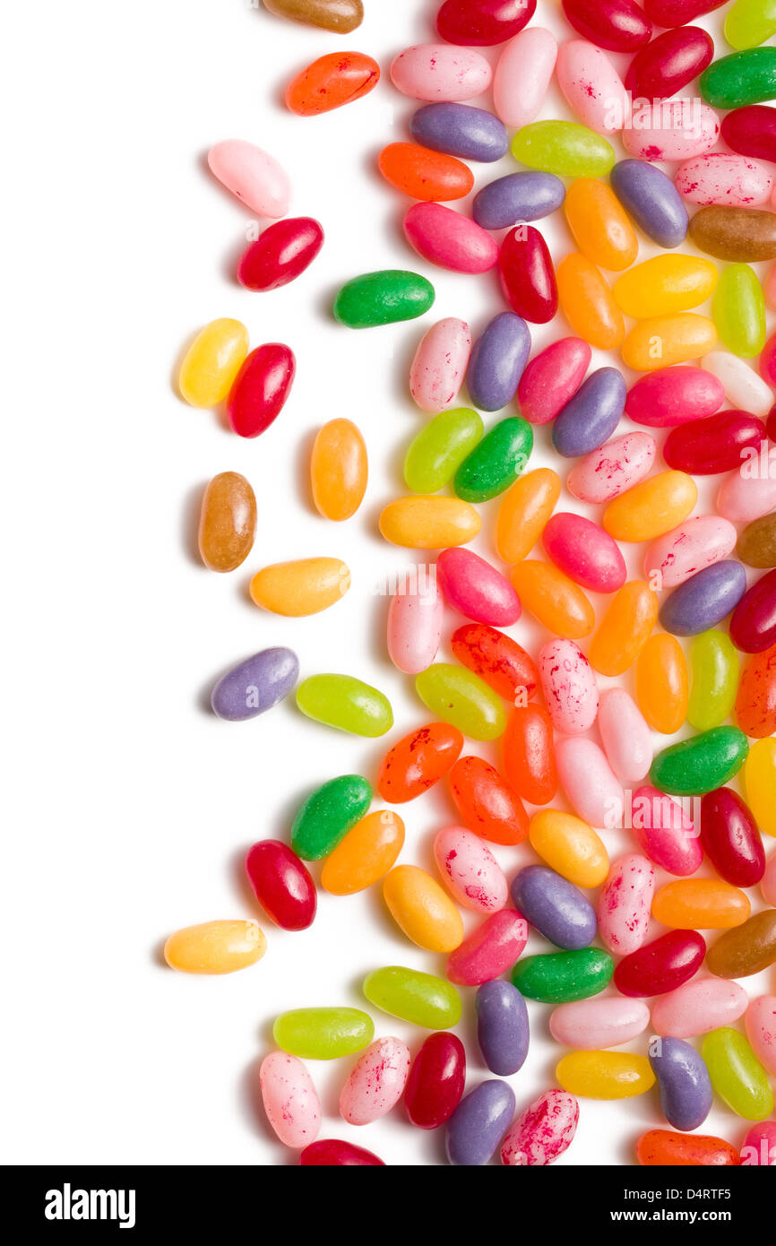 the jelly beans border on white background Stock Photo Alamy