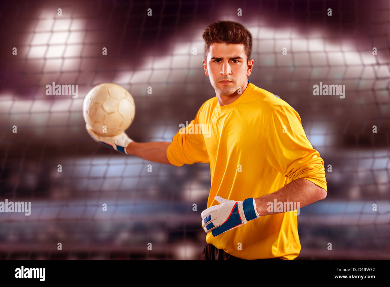 soccer or football goalkeeper on the field Stock Photo