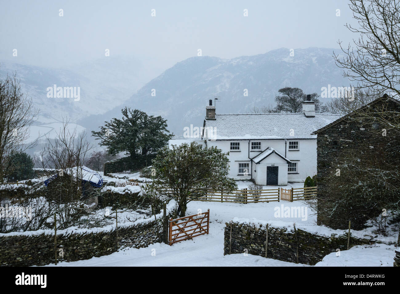 Tarn Hows Cottage Above Yewdale In The Lake District Stock Photo