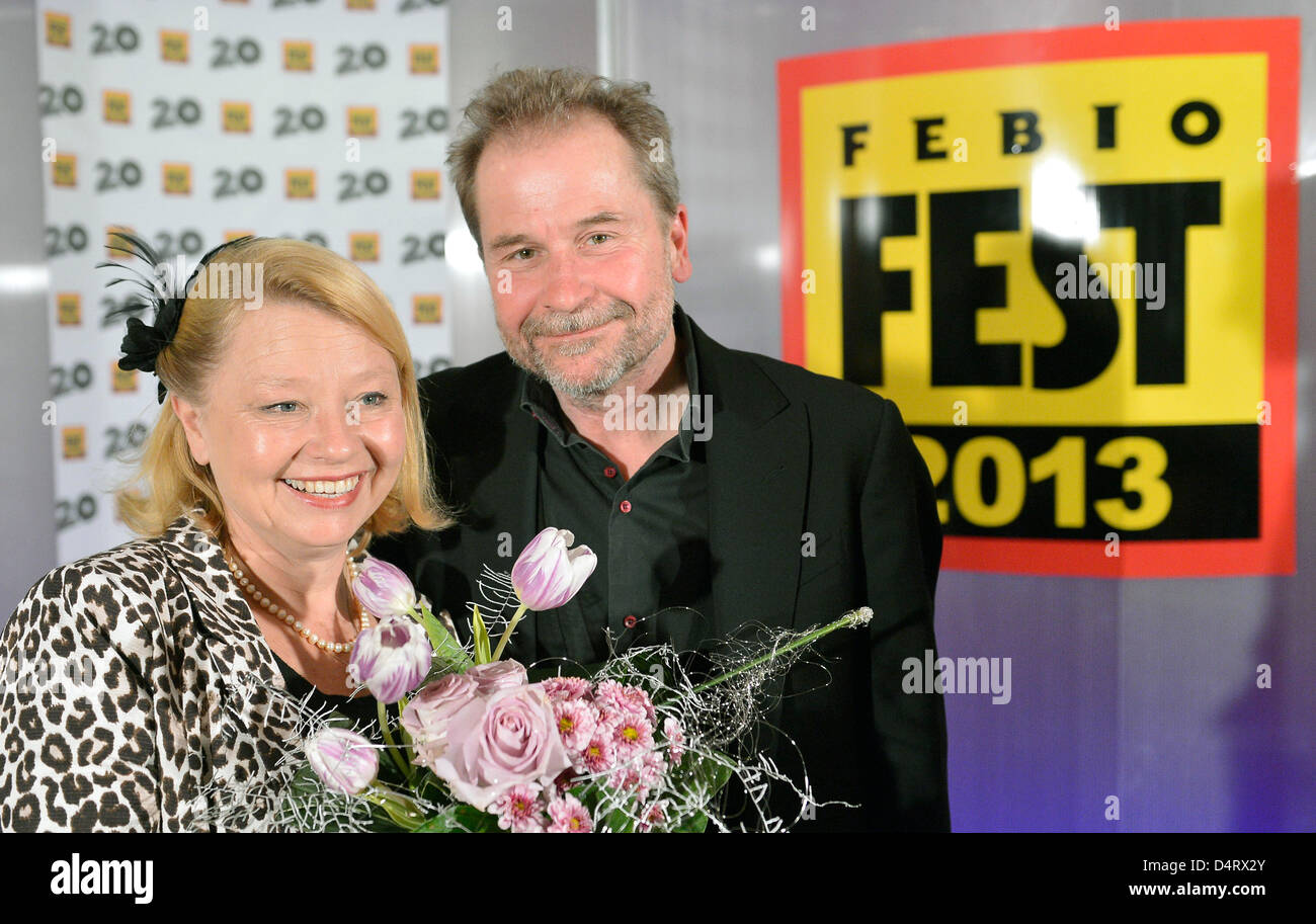 Austrian film maker Ulrich Seidl and actress Margarete Tiesel are seen during a press conference during the Czech 20th Febiofest international film festival on Monday, March 18, 2013.  (CTK Photo/Michal Dolezal) Stock Photo