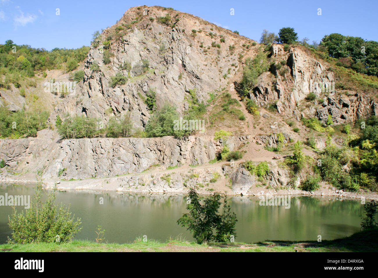 Gullet Quarry face pool Malvern Hills Worcestershire England UK Stock