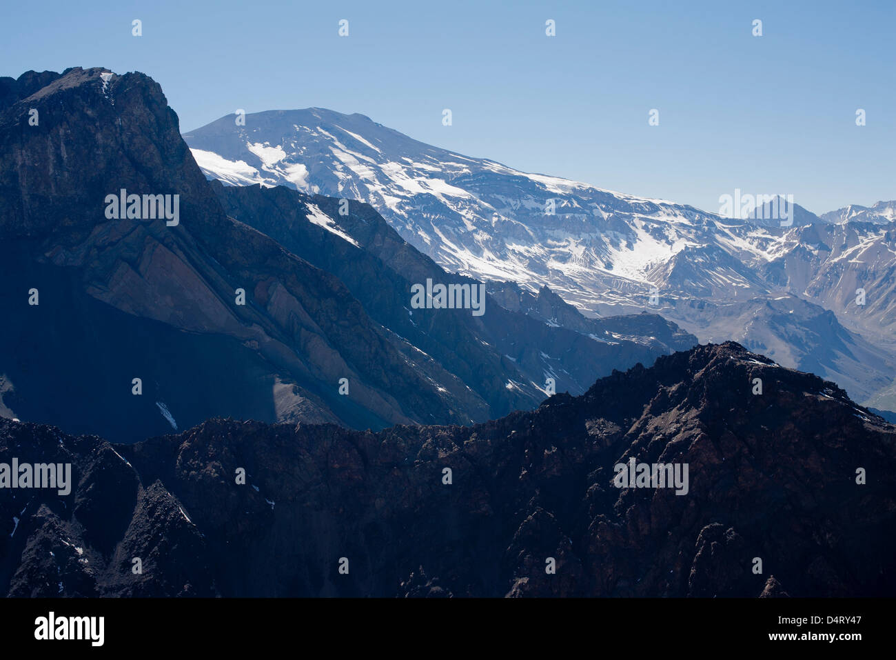 Aerial view of snowy mountains Stock Photo - Alamy