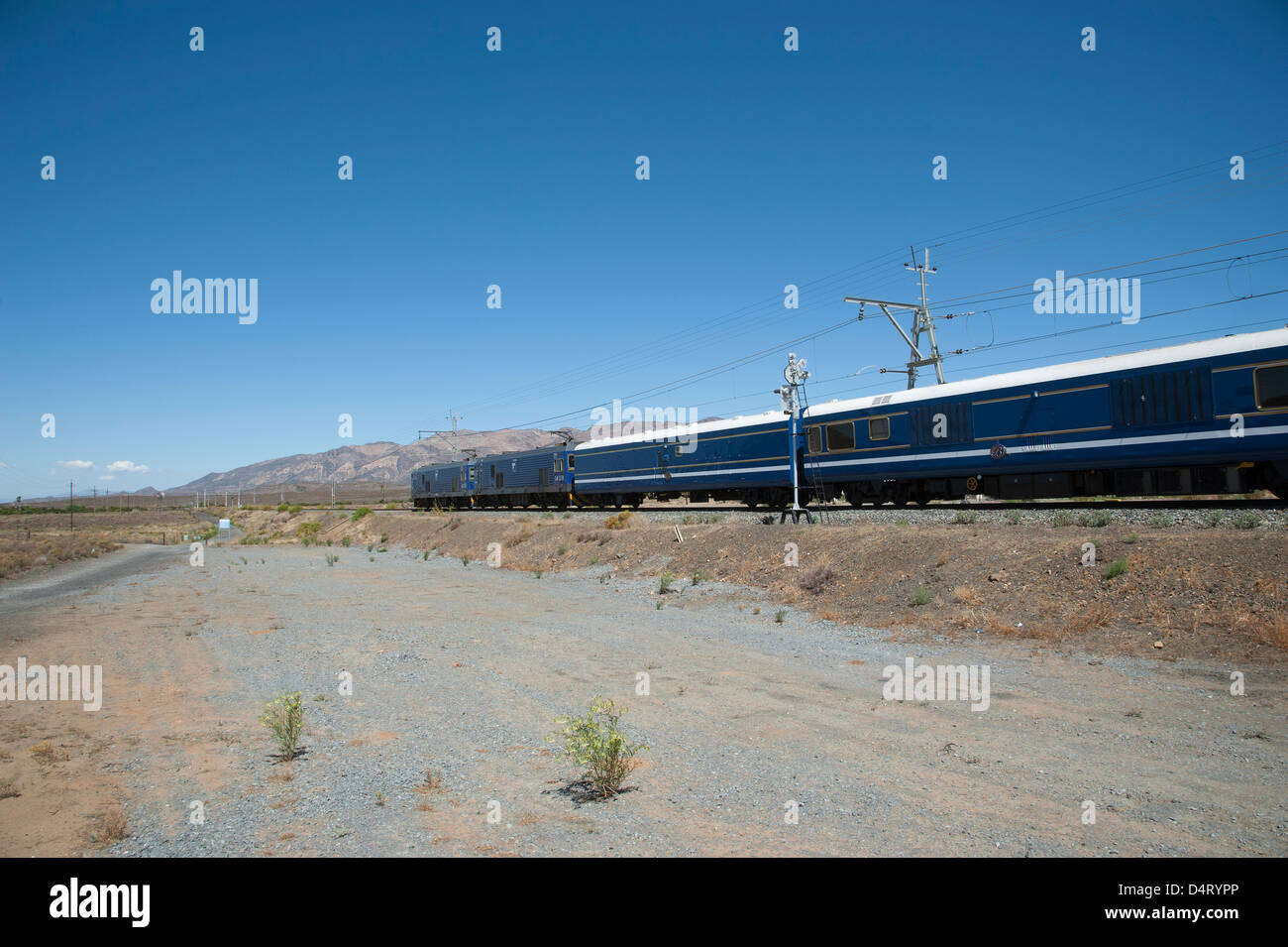 The Blue Train in the Karoo at Matjiesfontein South Africa famous