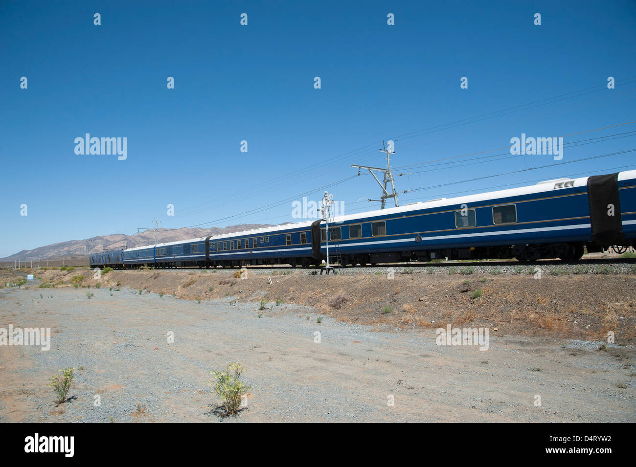 The Blue Train in the Karoo at Matjiesfontein South Africa famous