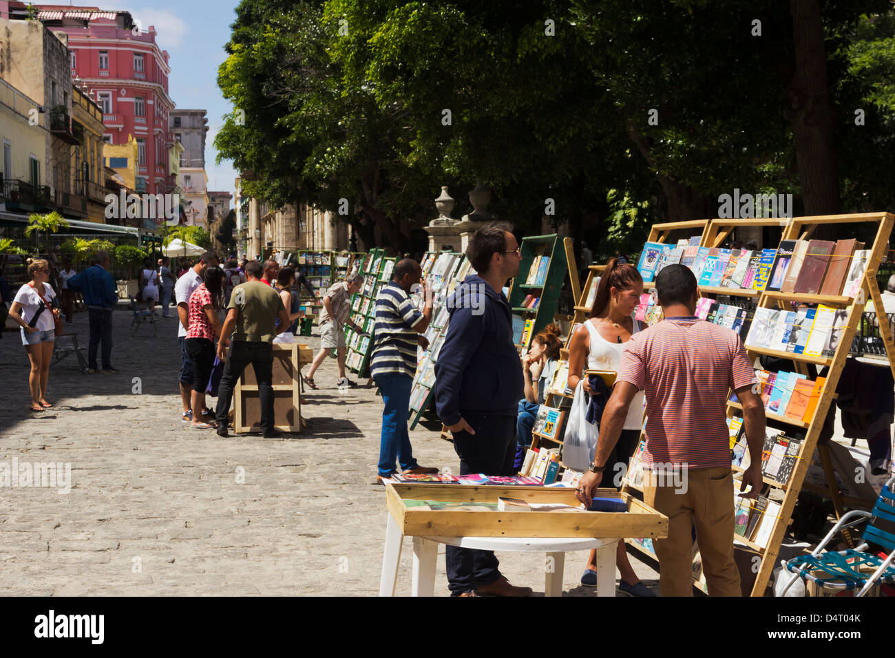 Booksellers in Plaza de Armas Havana Cuba Stock Photo