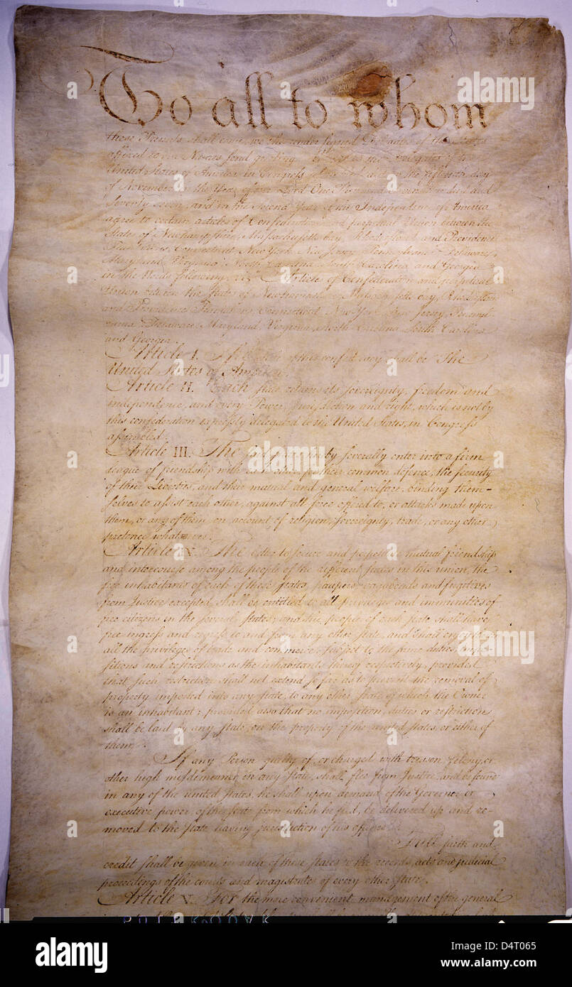 Articles of confederation hi-res stock photography and images - Alamy