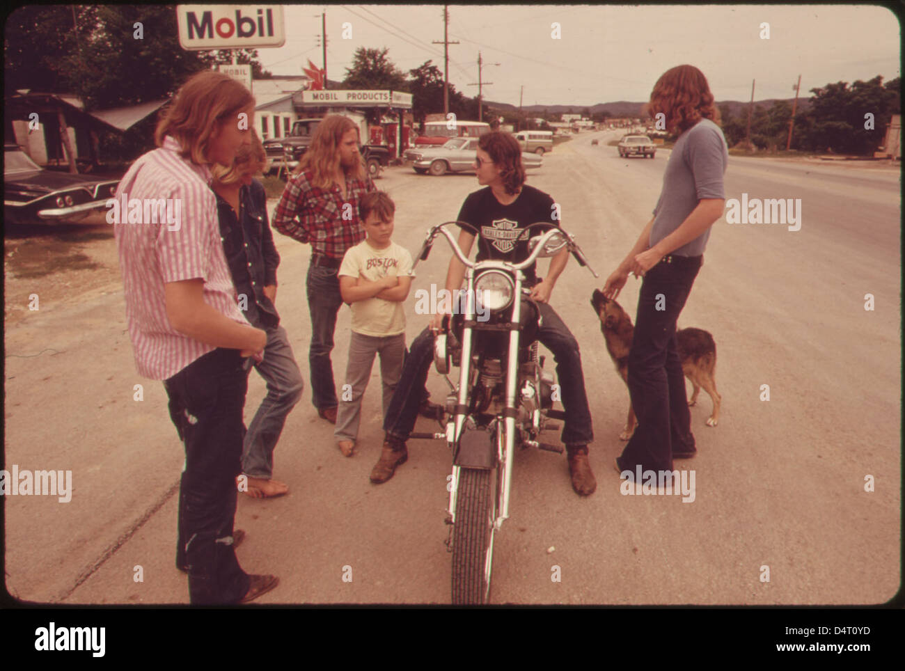 Motorcyclist Showing Off His Possession to His Friends in Leakey, Texas