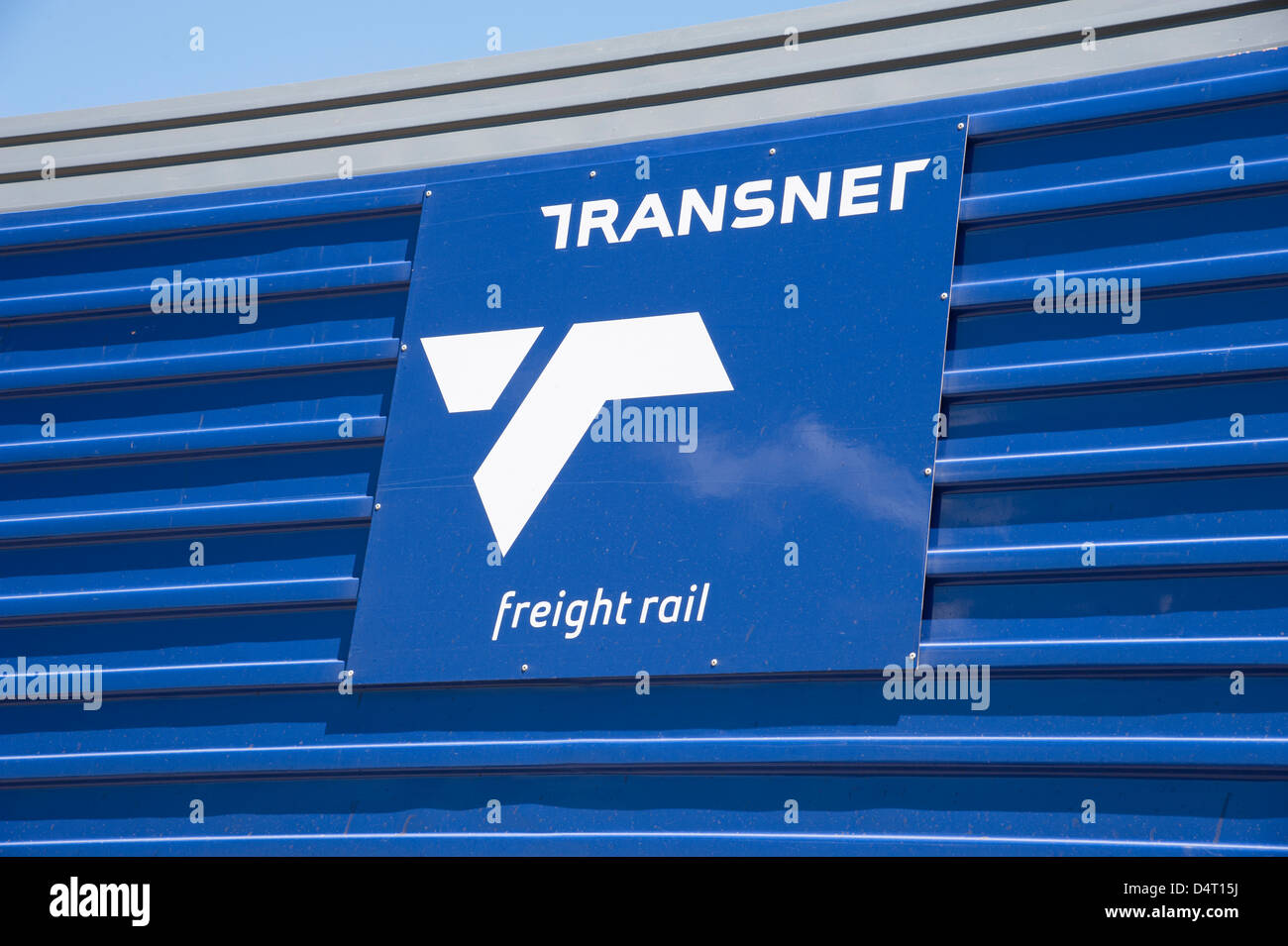Sign on a train Transnet the operating company  South Africa Stock Photo