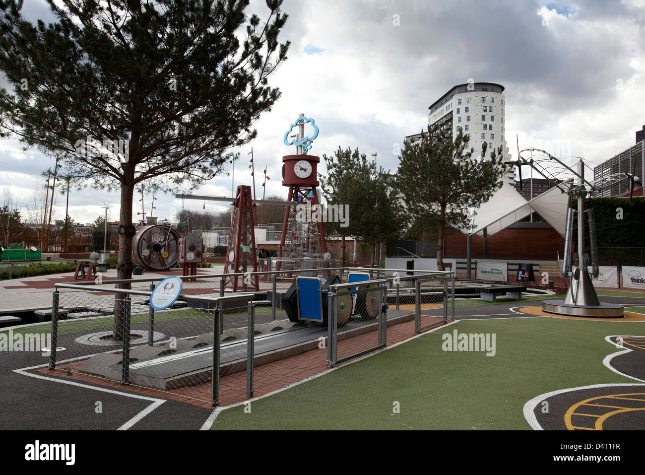 Eastside park opened in March 2013, a slice of greenery on the very outskirts of Birmingham City Centre. Stock Photo
