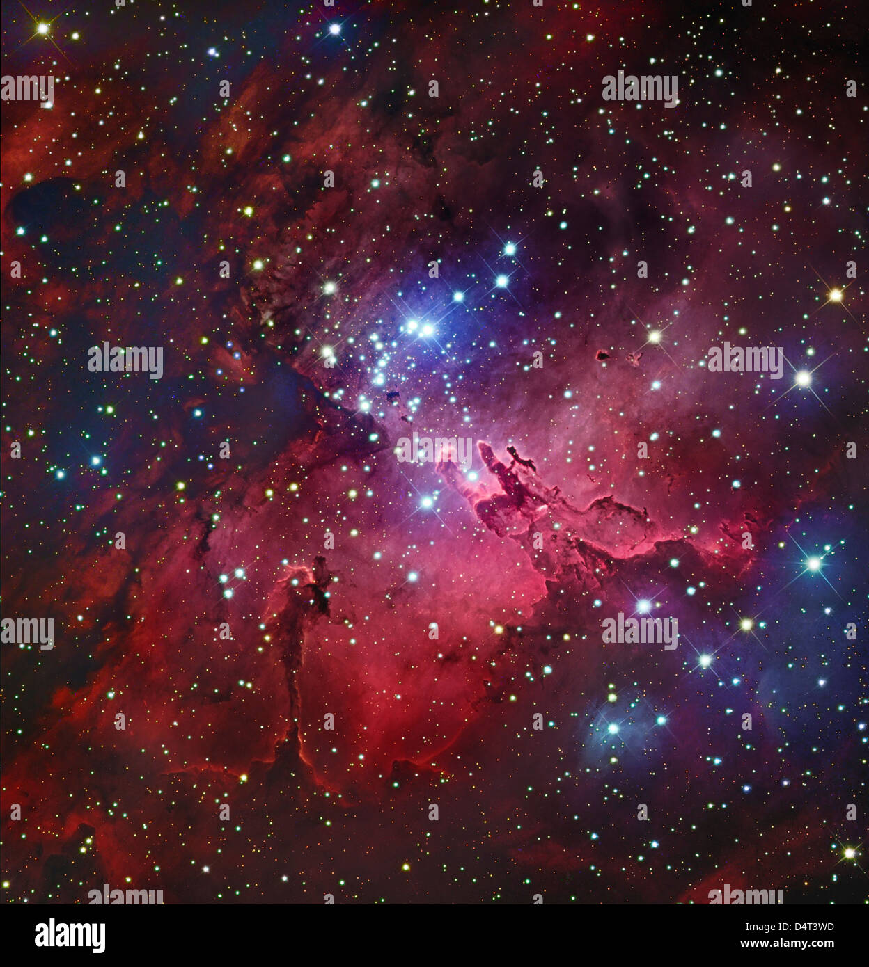 Messier 16, The Eagle Nebula in Serpens. Stock Photo