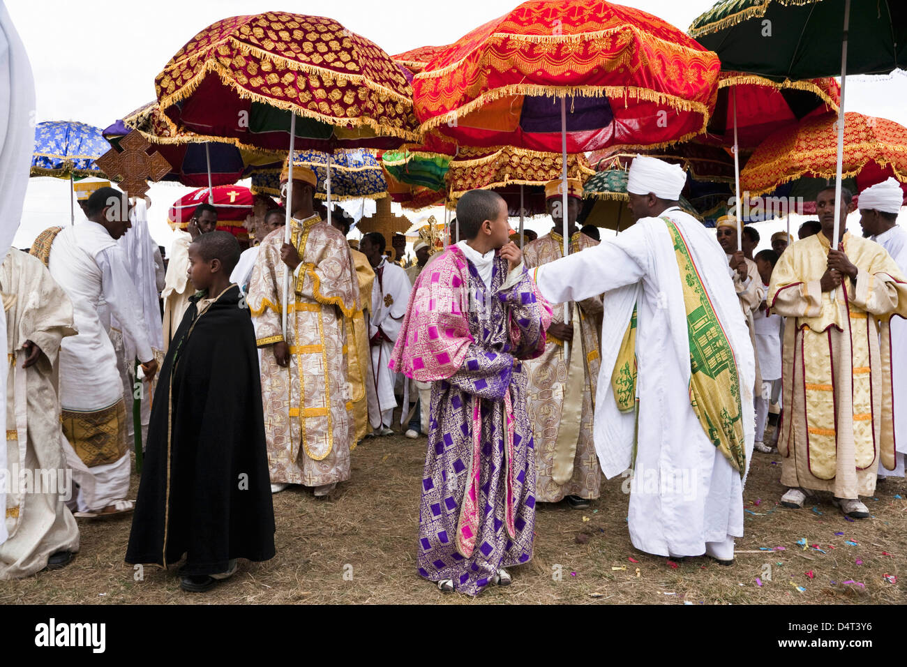 Timkat ceremony of the orthodox church in Addis Ababa, Ethiopia Stock Photo