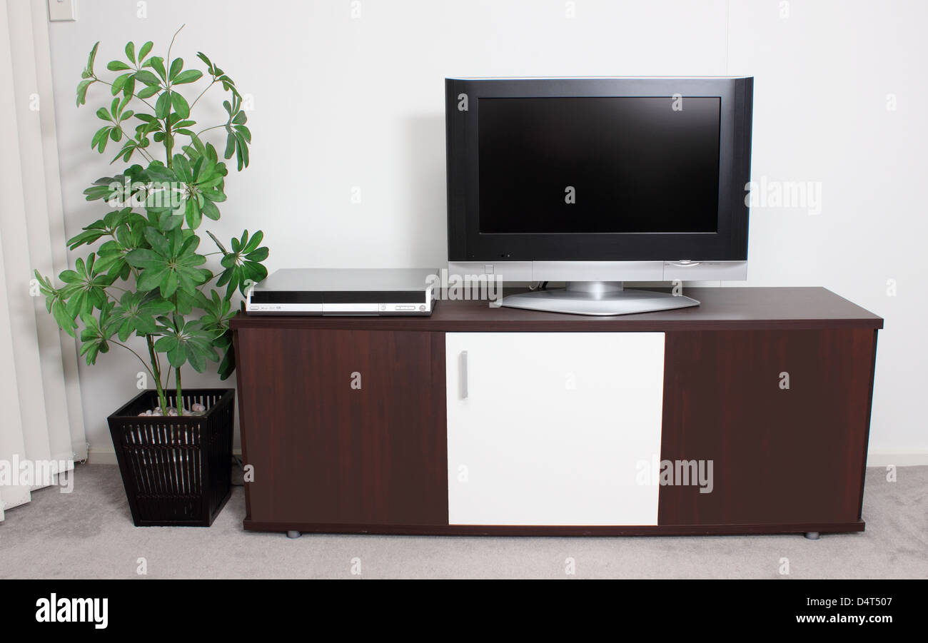 TV on Sideboard Stock Photo Alamy