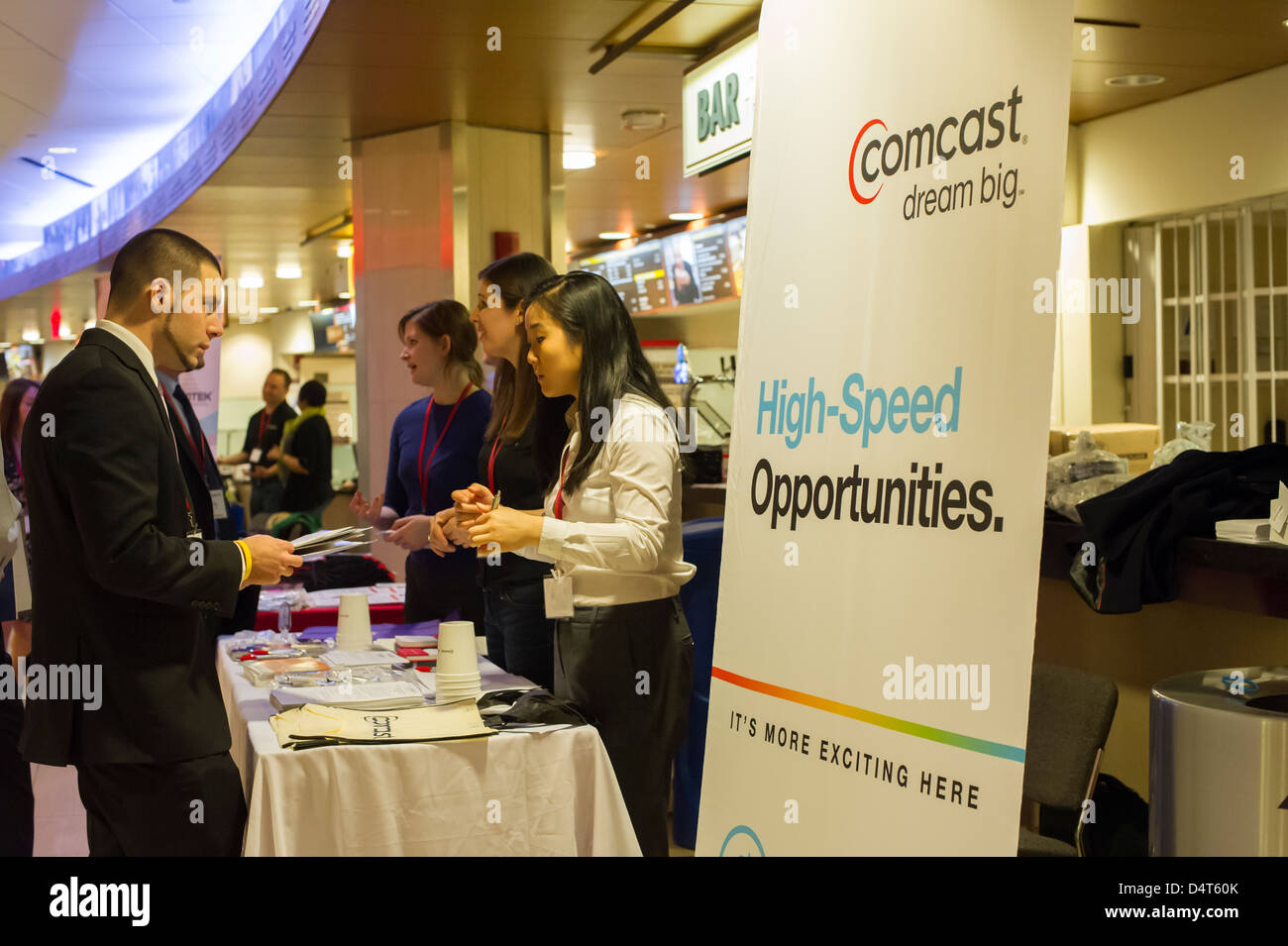 Job seekers attend a job fair in New York Stock Photo Alamy