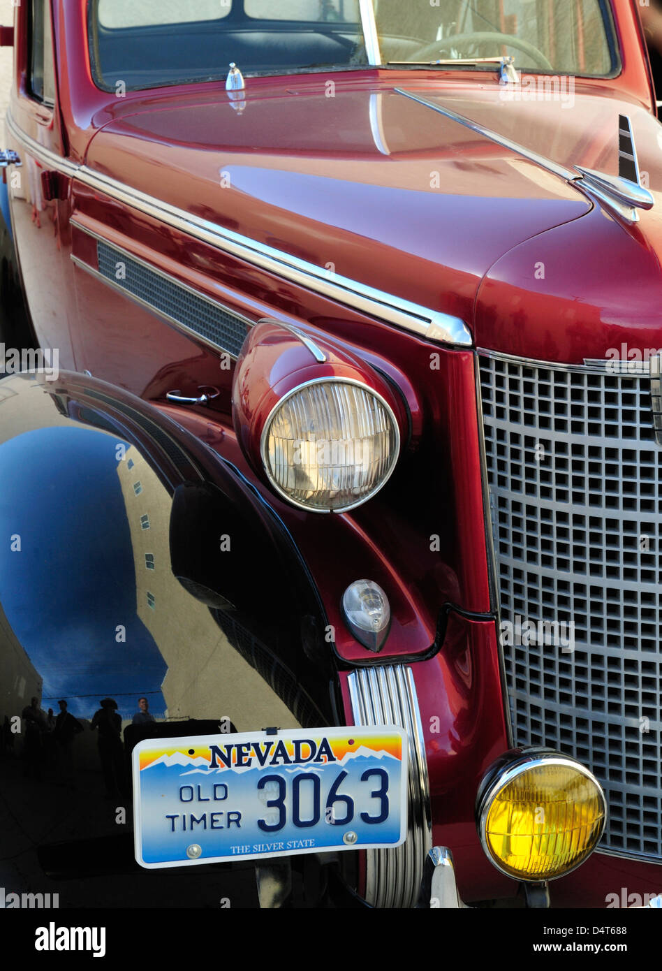 Historic Oldsmobile with Nevada 'Old Timer' license plate believed to date from 1937 Stock Photo
