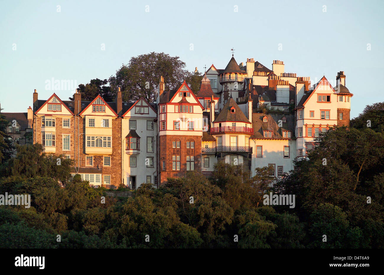 ramsay gardens from princes st gardens Stock Photo