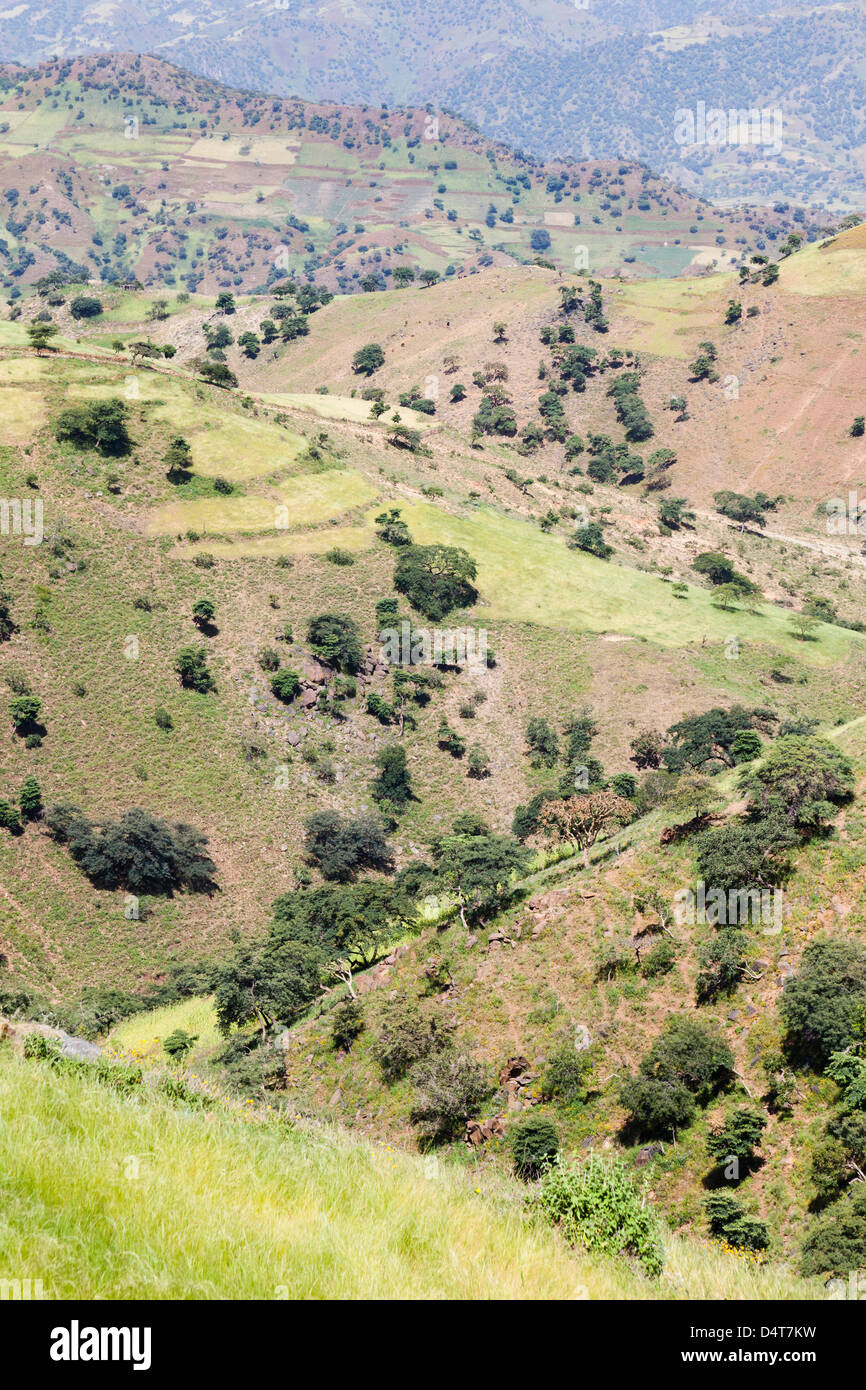 Landscape in Tigray, Northern Ethiopia Stock Photo