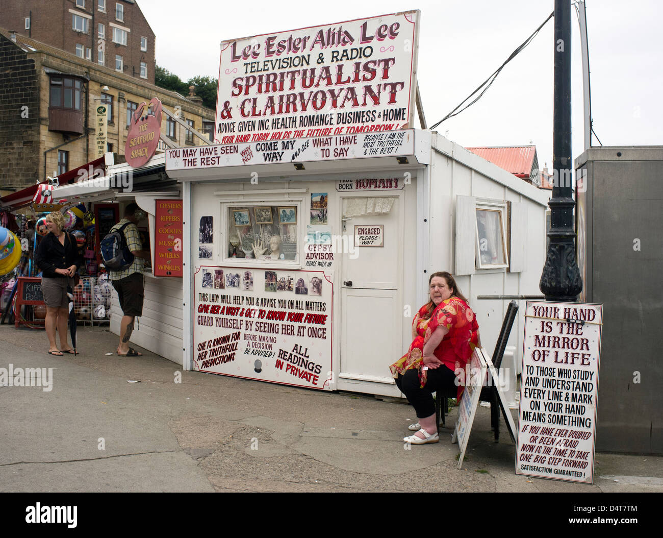 Whitby, UK, soothsayers kiosk at Pier Stock Photo