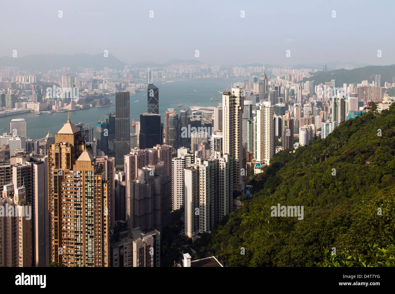 Hong Kong skyline and Victoria Harbor from The Peak Stock Photo - Alamy