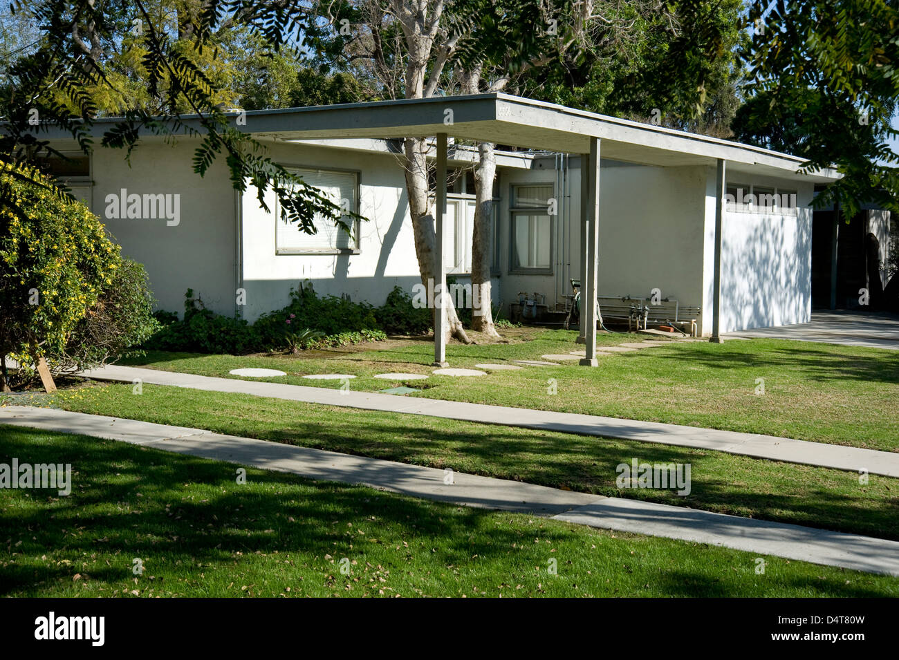 Case Study house 1960's mid-century modern architecture in West Los Angeles Stock Photo