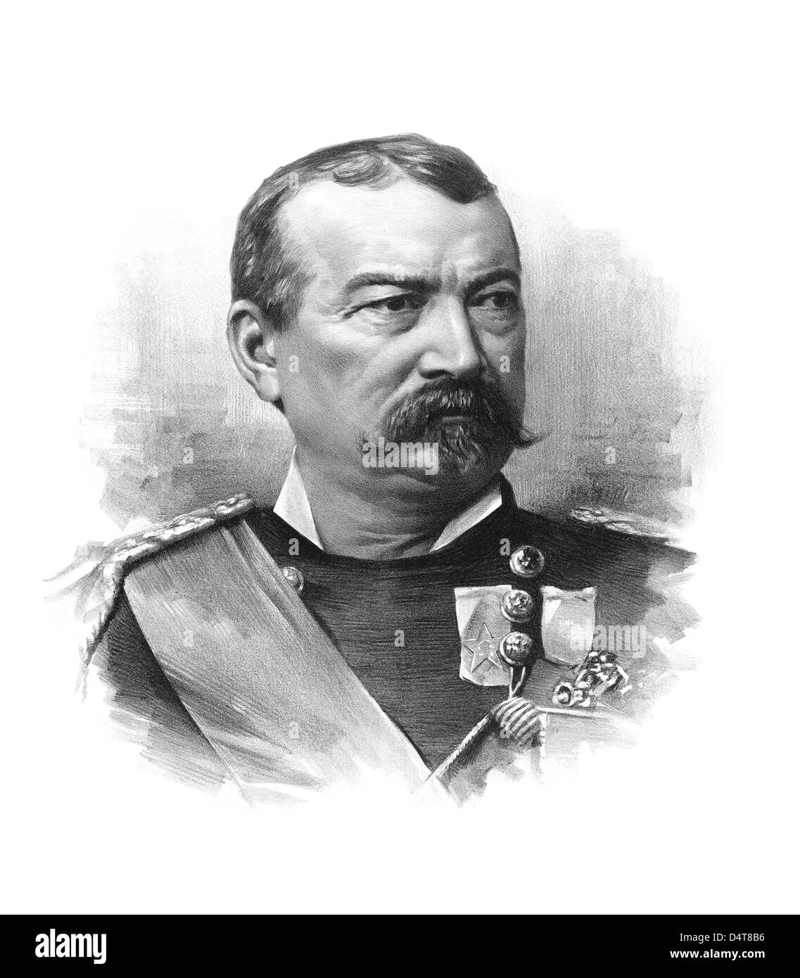 Vintage Civil War portrait of General Philip Sheridan. Stock Photo