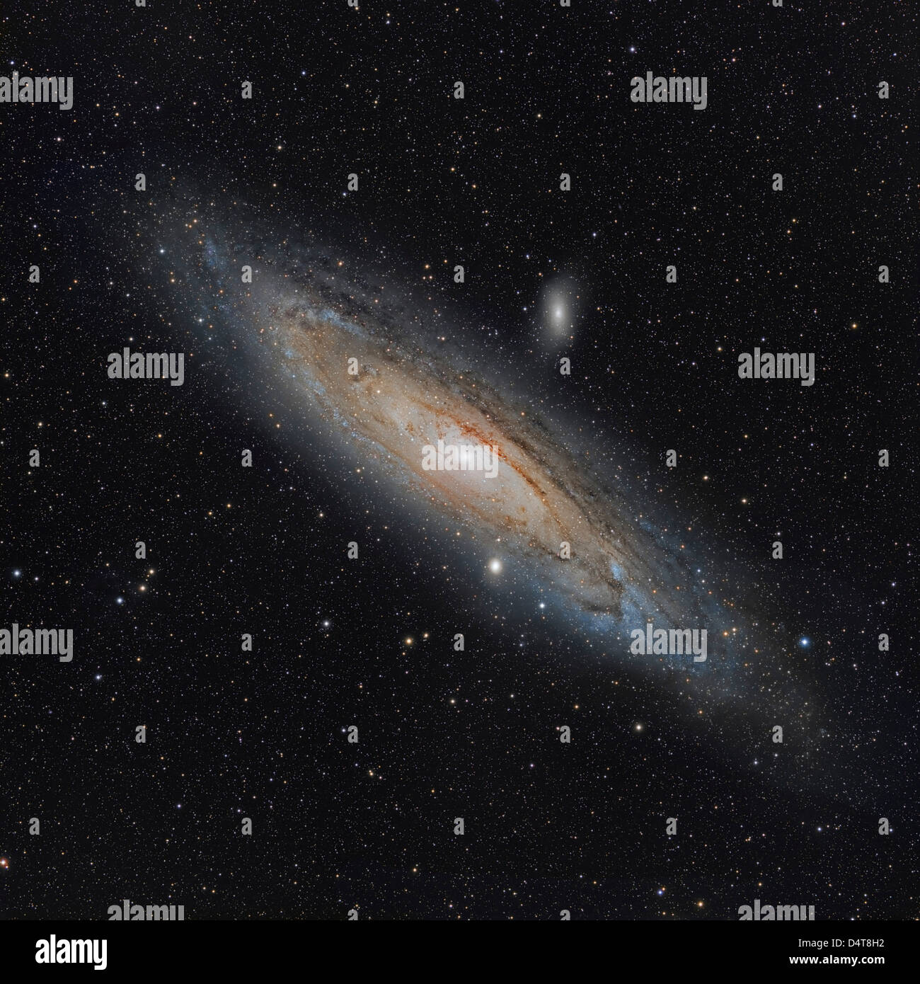 The Andromeda Galaxy, also known as Messier 31 or NGC 224. Stock Photo