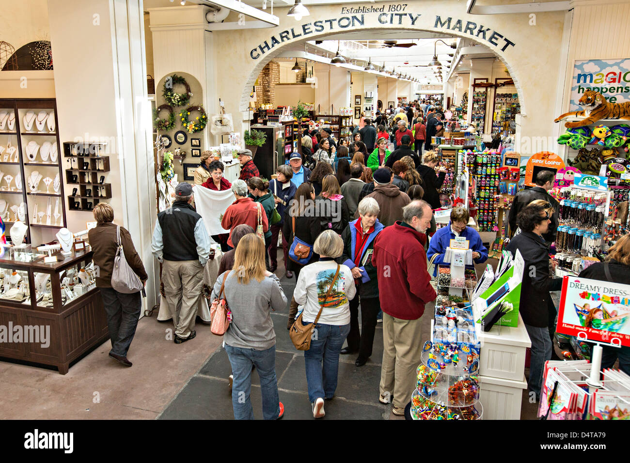 Historic Charleston City Market on Market Street in Charleston, SC
