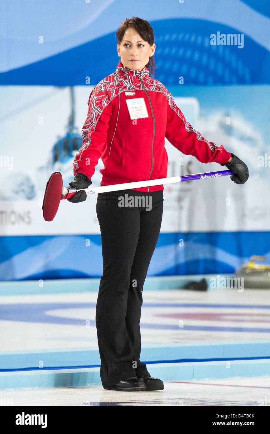 Ekaterina Galkina (RUS), MARCH 18, 2013 - Curling : World Women's Curling  Championship 2013 Round Robin match between Russia 8-4 Switzerland at Volvo  Sport Center in Riga, Latvia, (Photo by Enrico Calderoni/AFLO SPORT Stock  Photo - Alamy