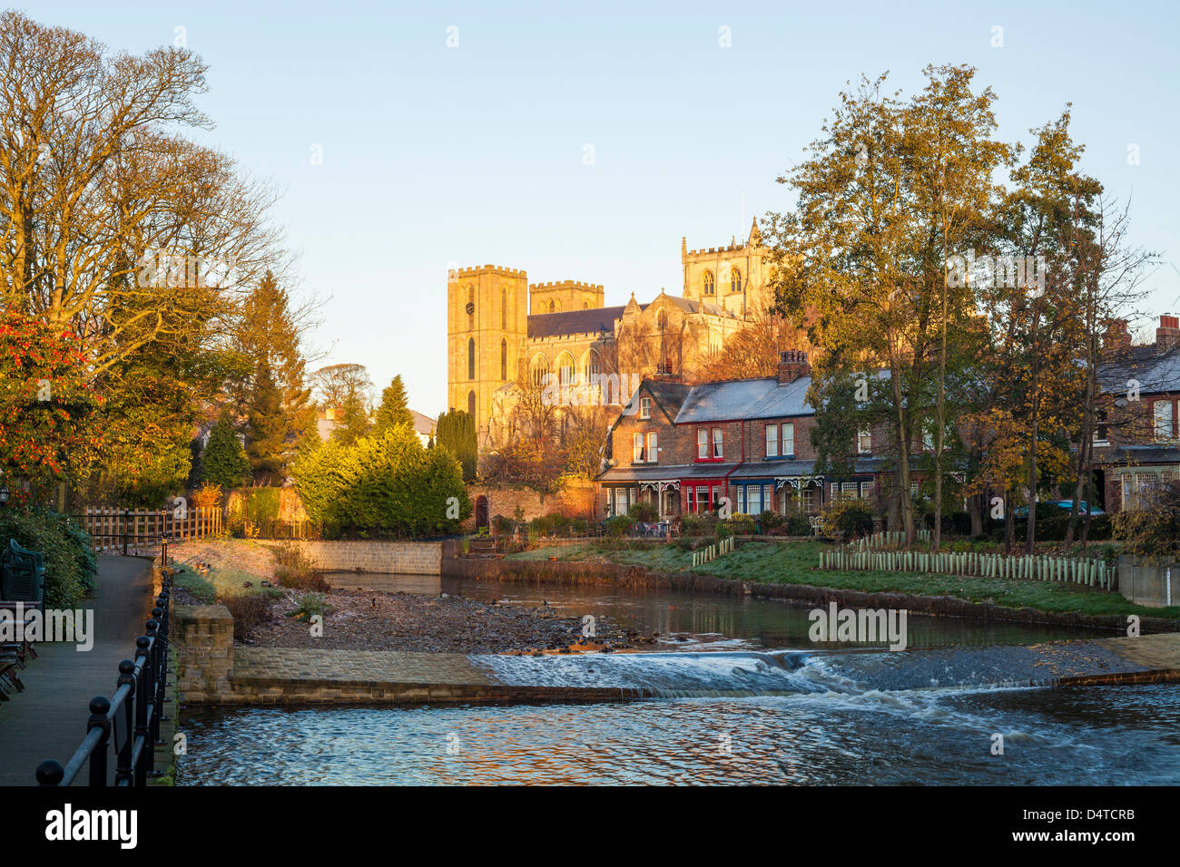 Ripon Cathedral from the river Skell, North Yorkshire Stock Photo - Alamy