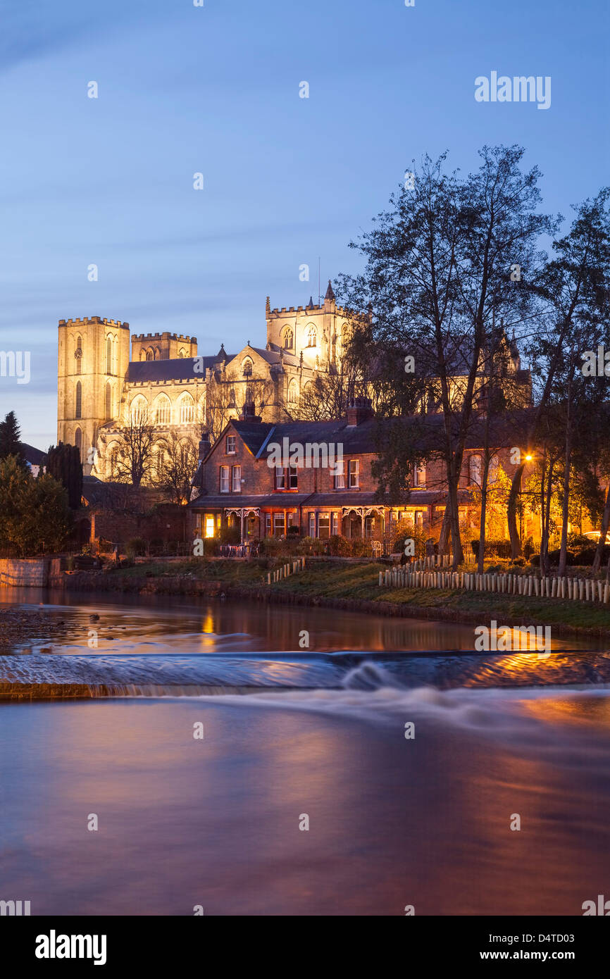 Ripon Cathedral from the river Skell, North Yorkshire Stock Photo - Alamy