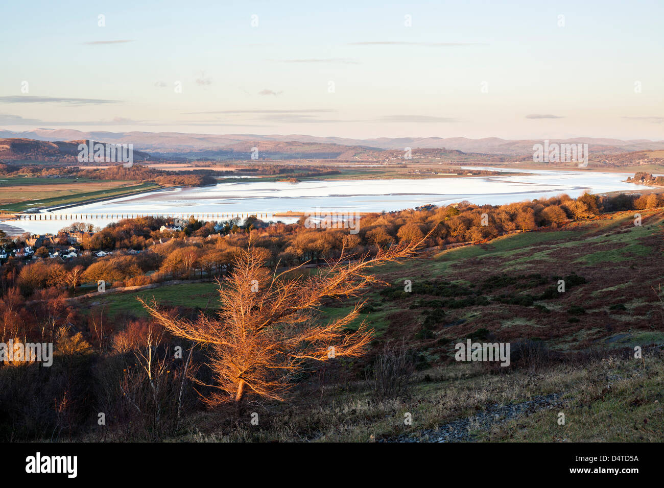 View over Milnthorpe Sands from Arnside Knott Stock Photo - Alamy