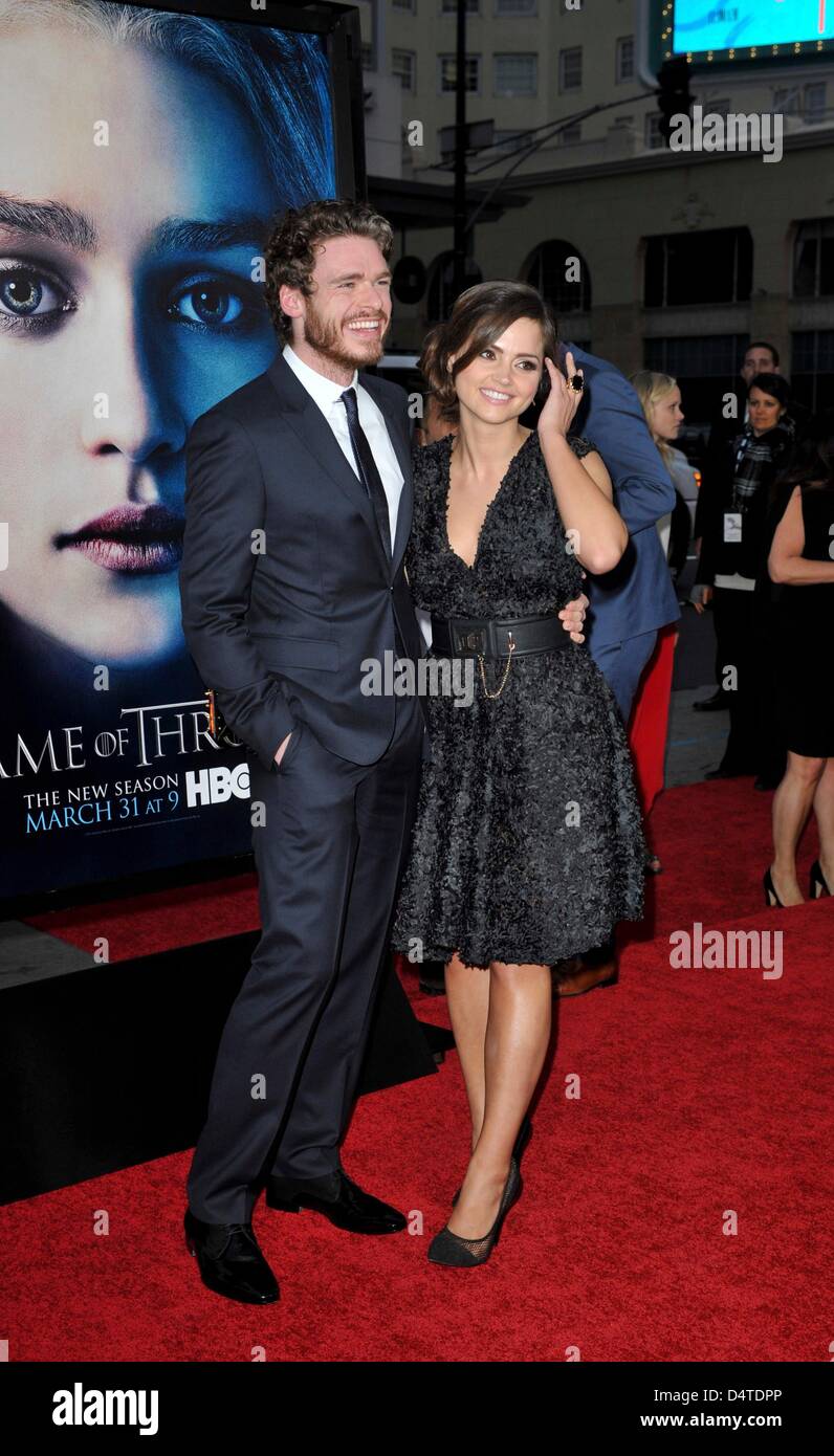 Los Angeles, USA. March 18, 2013.Richard Madden, Jenna-Louise Coleman at  arrivals for GAME OF THRONES Third Season Premiere, TCL (formerly  Grauman's) Chinese Theatre, Los Angeles, CA March 18, 2013. Photo By:  Elizabeth, image size:796x1390