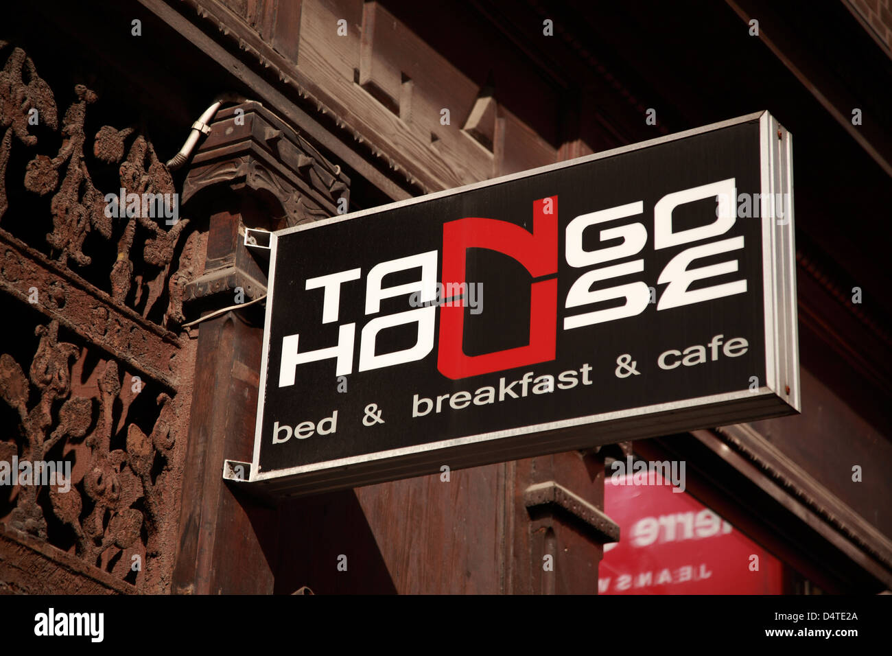 Sign For Tango House Bed Breakfast Krakow Poland Stock Photo Alamy