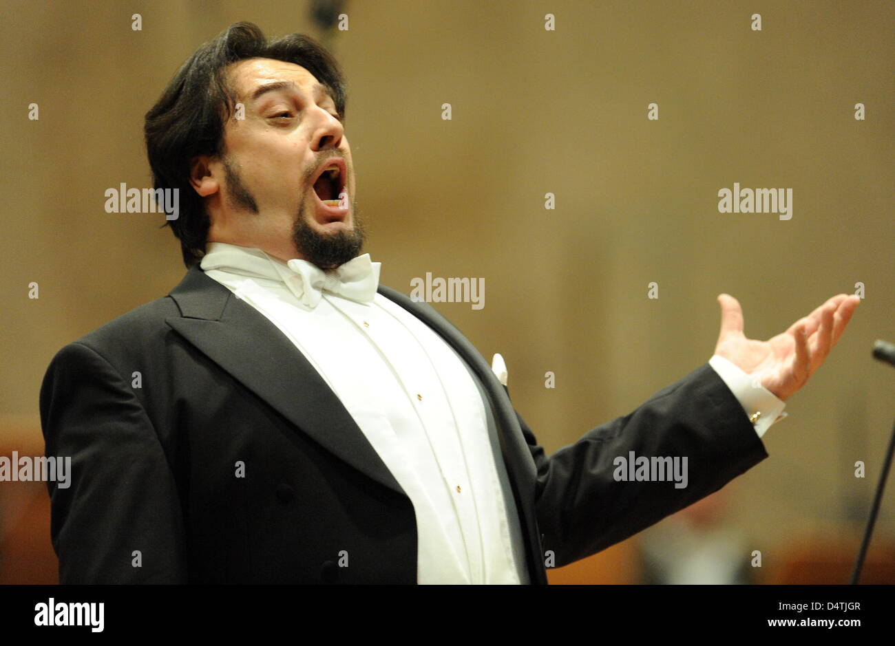 Romanian opera singer Petean performs on stage during the
